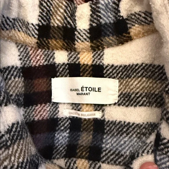 Isabel Marant Étoile “Ebbaz” Plaid Wool-Blend Shacket Jacket XS - Picture 8 of 10